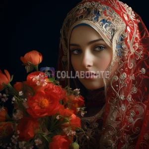 Palestinian woman with traditional dress