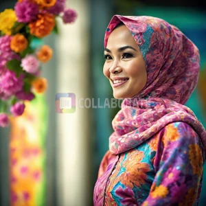 A Malaysian woman wearing a baju kurung