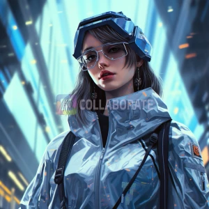 Futuristic cyberpunk outfit