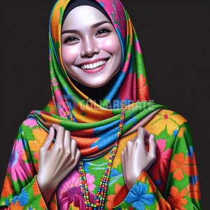A Malaysian woman wearing a baju kurung