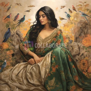 An Indian saree fashion